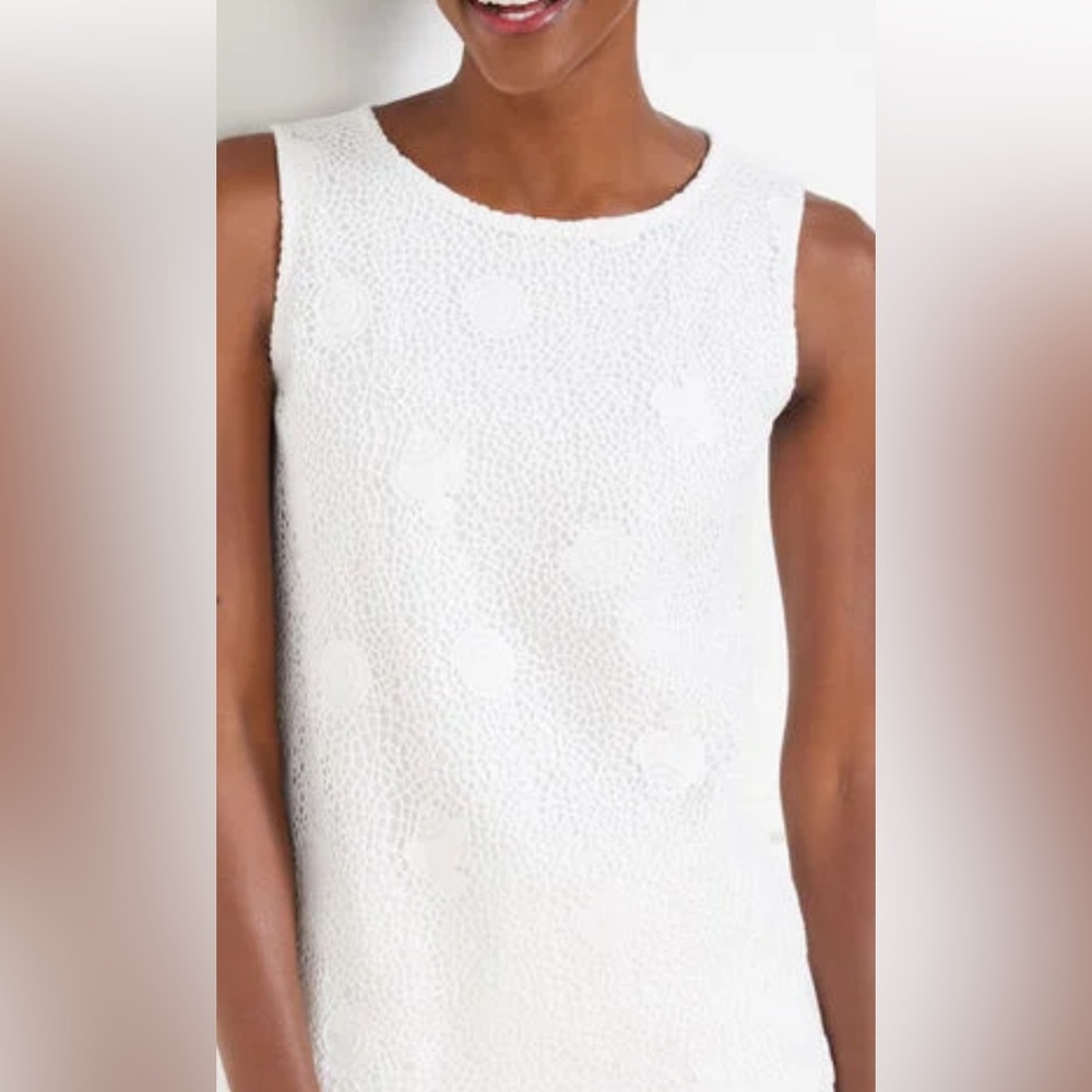 NEW Talbots Elegant White Sleeveless Lace Tank